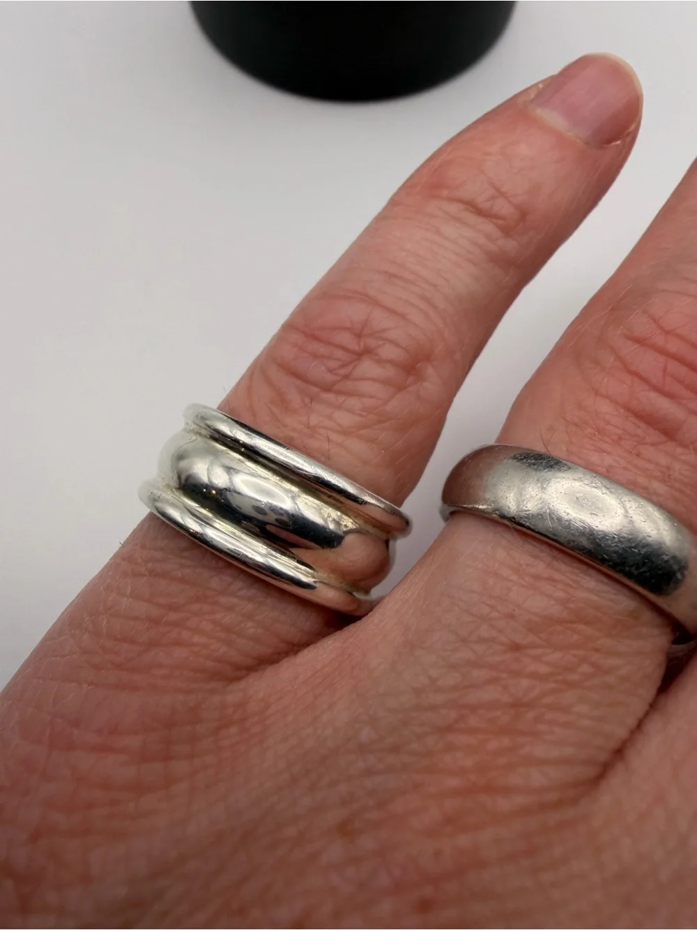 10mm Sterling Silver Men's Band Ring - Classic Polished Design - Size 7.75 -9.9g